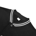 thumbnail image 4 of YDDIAN Men's All Wool Bomber Style Letterman Baseball Knit Rib Varsity Jacket Black 3XL, 4 of 6