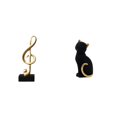 thumbnail image 1 of Escultura De Resina De Gato Armonioso. Figura Creativa De Animal Musical. Adorno De Mesa Para Escritorio, Chimenea, Entrada, Estantería, Sala De Estar O Dormitorio., 1 of 8