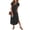 Black, variant on Women Maxi Dress with Pockets Casual Short Sleeve V-Neck Summer Dress
