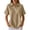 Beige, variant on Trendfront Womens Summer Notch Neck Short Sleeve Tops Zipper Detail Solid Color Plain Tees Fashionable Casual Style Apparel T-Shirts