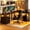 Black, variant on Lofka 66" L Shaped Desk with Drawers for Home Office, Computer Desk with Power Outlet, Gaming Desk Retro Brown