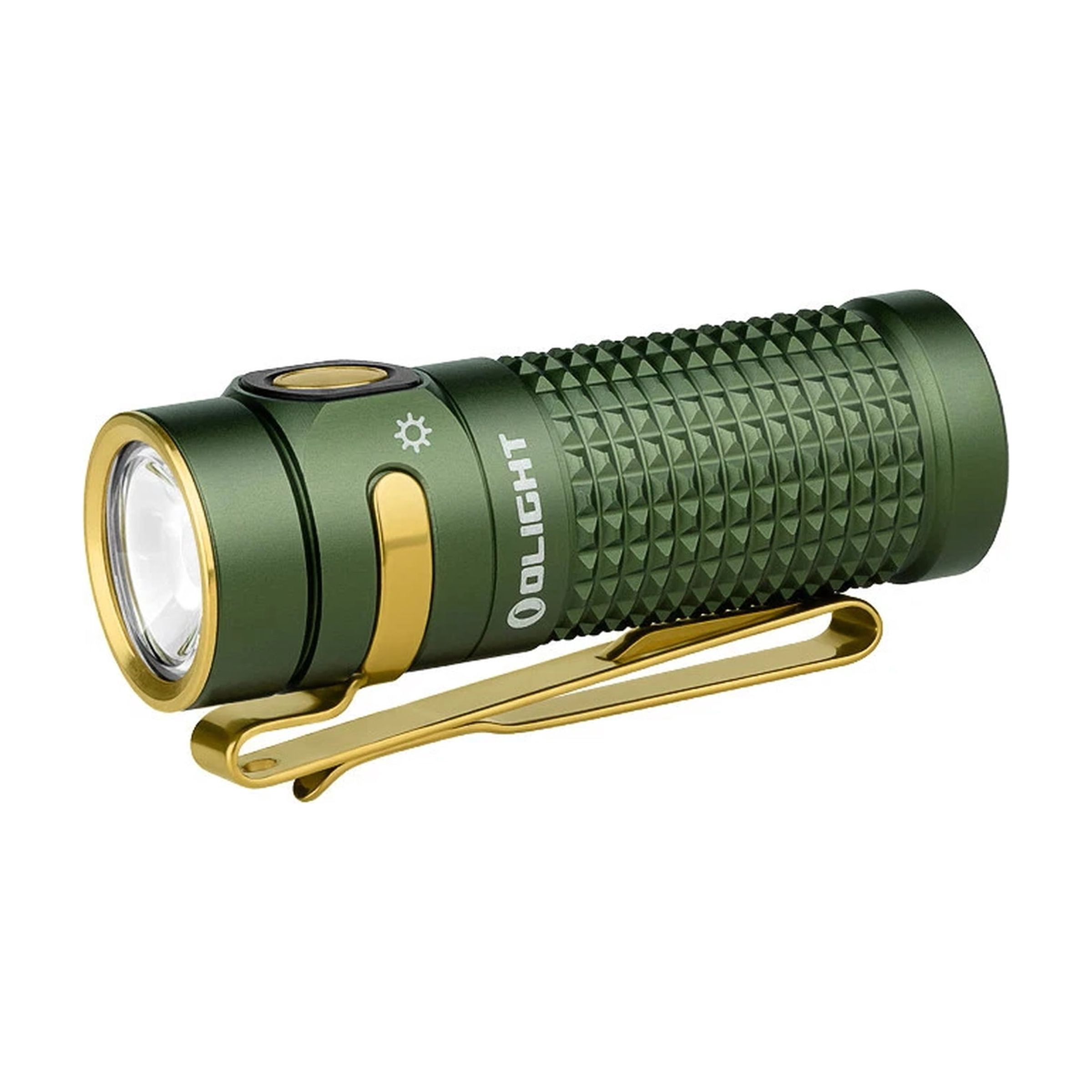 Olight Baton 4 OD Green Premium Rechargeable Flashlight + Charging Case, 1300 L