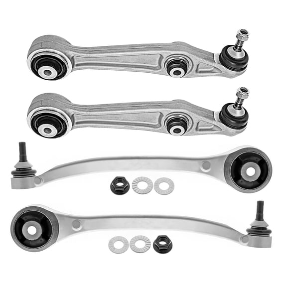 Detroit Axle - 4pc Lower Control Arms for 2012-2024 Tesla S 2016-2024 X, 2013 2014 2015 2017 2018 2019 2020 2021 2022 2023, Lower Forward & Rearward Control Arms w/ Ball Joint Assembly Replacement