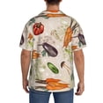 thumbnail image 3 of Balery Cute Vegetables Camisa Casual de Manga Corta con Botones para Hombre, Texturizada, Estilo Cubano, para Playa, Verano-Small, 3 of 5