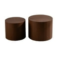 thumbnail image 3 of Tcbosik 2pcs/Set Nesting Coffee Tables, Round Accent Table, Modern Tea Table, Side End Table for Living Rom, Bedroom, No Need Assembly, Walnut, 3 of 8