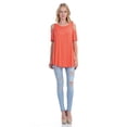 thumbnail image 4 of Cold Shoulder Short Ruffle Sleeve Tunic Top, 4 of 14