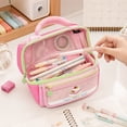 thumbnail image 5 of Clearance! Large Pencil Pouch with Cute Pattern - Pencil Case for Students, Multi-Compartment Organizer, Anti-Stain Fabric for Daily Use,B, 5 of 8