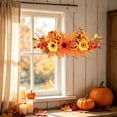 thumbnail image 4 of Fall Wall Hanging Decor, Halloween Thanksgiving Floral Pendant, Artificial Pumpkin Sunflower Maple Leaf Decoration, Door Entrance Hanging Ornament, Autumn Home Decor, 4 of 6