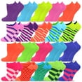 thumbnail image 4 of TeeHee Women's Valued 20 Pack Fashion No Show Cotton Socks (Stripes), 4 of 6