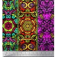 thumbnail image 1 of Soimoi Rayon Fabric Stripe & Mandala Kaleidoscope Print Sewing Fabric Yard 42 Inch Wide, 1 of 3