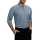 thumbnail image 4 of CAMISAS FORMAL DE MANGA LARGA CON CUELLO PUNTA PARA HOMBRE DE COLOR SÓLIDO GRIS 2XL, 4 of 6