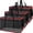 Black-Red Edge, variant on Large 3-Pack Insulated Food Delivery Bag with hard bottom, Rideshare Delivery Bag, XXXL Pizza Cooler Bags, Thermal Cold/Hot Styrofoam Carrier for Travel/Shopping/Catering/Car