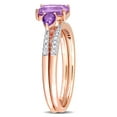 thumbnail image 3 of Everly Women's Amethyst 10k Rose Gold Bridal Set, 3 of 7