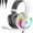White, variant on MANBASNAKE Wired Gaming Headset,Noise Cancelling Over Ear Headphones with Microphone for PS4 PC Xbox One PS5 Controller,Rainbow LED Backlit(White)