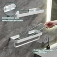 thumbnail image 4 of Repisas Flotantes para Baño de Vidrio Templado Negro Mate, 1 Estante, Estilo Minimalista, Resistente al Óxido y Duradera, 4 of 6