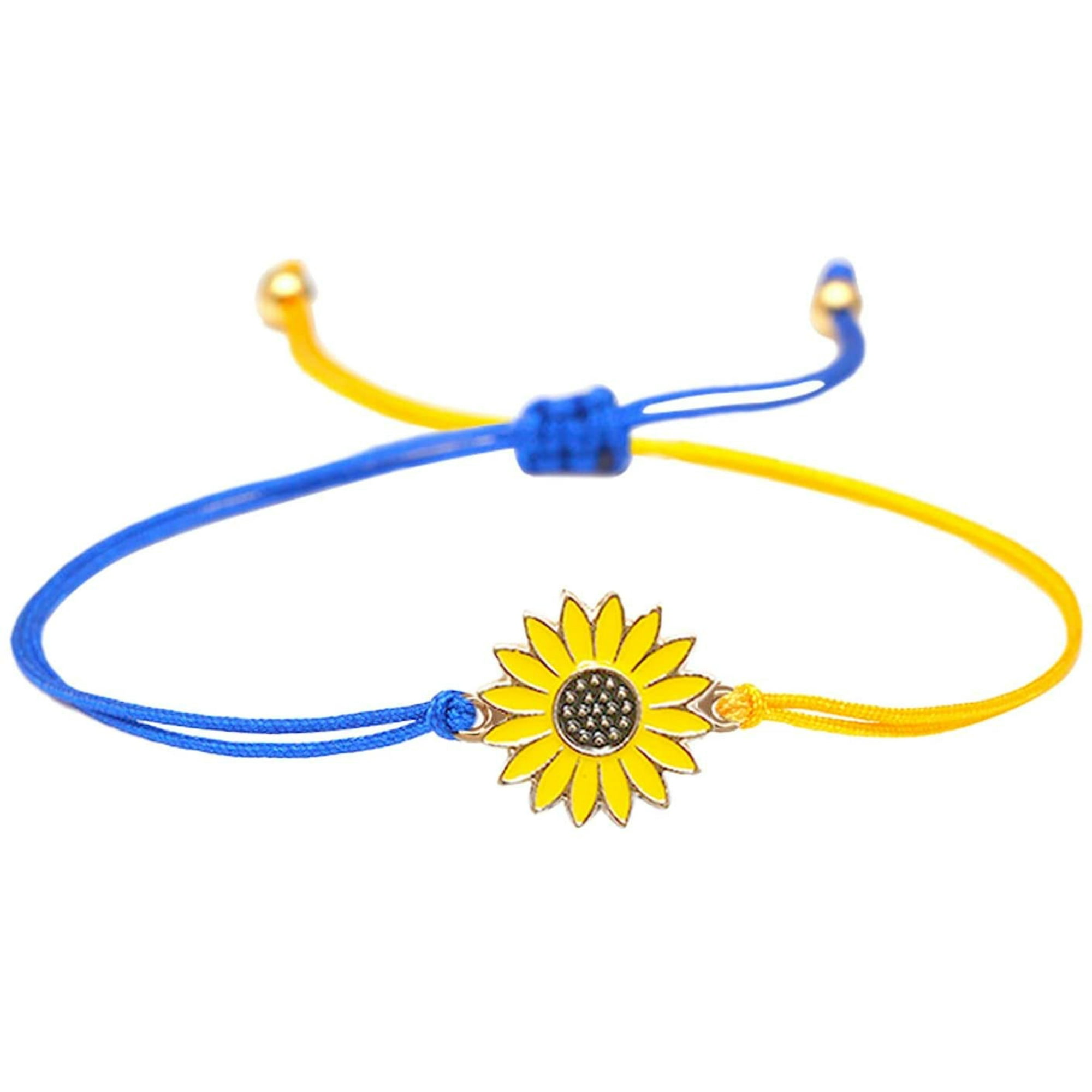 AUkraine Sunflower Bracelet Blue And Yellow Wax Thread Weaving Friendship Bracelet Ukraine Unity Hope Friendship Bracelet Walmart