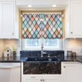 thumbnail image 5 of Yayeee Kitchen Curtains Light Filtering 27"x24" Rod Pocket Short Cafe Window Panel, Colorful Art Pattern, 5 of 7