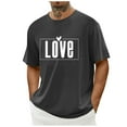 thumbnail image 2 of PNTUTB Men's Fashion Valentine's Day Themed Prints Short Sleeve Crew Neck Casual Loose Comfortable T-shirt, 2 of 6