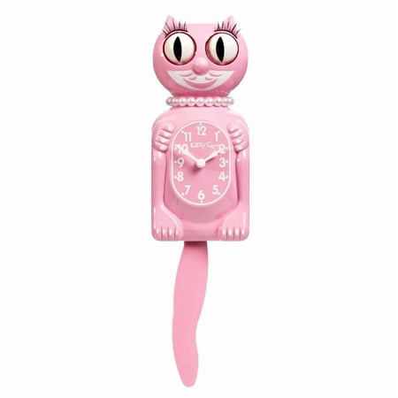 Bubblegum Pink Miss Kitty Cat Clock (3/4 Size) 12.75 Smaller Version Kit Cat Klock Made in USA