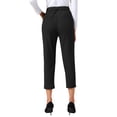 thumbnail image 3 of Pantalones de negocios casuales para mujeres INSPIRE CHIC, longitud recortada, pantalones de oficina con bolsillos, 2XL, negros, 3 of 6