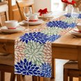 thumbnail image 5 of Table Runners 70 Inches Long Dress Scarves, Orange Blue Green Floral Farmhouse Coffee/Dining/Kitchen Table Decor, Holiday Table Runner, Botanical Colorful Blooms Flower 13x70 Inch, 5 of 9