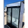 thumbnail image 6 of 51" Glass Door Refrigerator with LED Lighting,8 Height Adjustable Shelves,35kg Per Shelf,33-40 F,Beverage Cooler with 2 Swing Doors,Upright Beverage Freezer with 4 Wheels,Capacity 31 Cu.Ft/880 Liter, 6 of 9