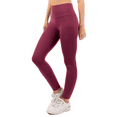 thumbnail image 3 of Yoga Leggings with Pockets High Waist Tummy Control Super Soft Stretchy Skinny Workout Yoga Pants 28" Burgundy X-Large, 3 of 4