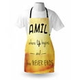 thumbnail image 3 of Family Apron Inspiring Message about Family Life and Love on Dreamy Backdrop Wisdom, Unisex Kitchen Bib Apron with Adjustable Neck for Cooking Baking Gardening, Yellow Marigold Black, by Ambesonne, 3 of 3