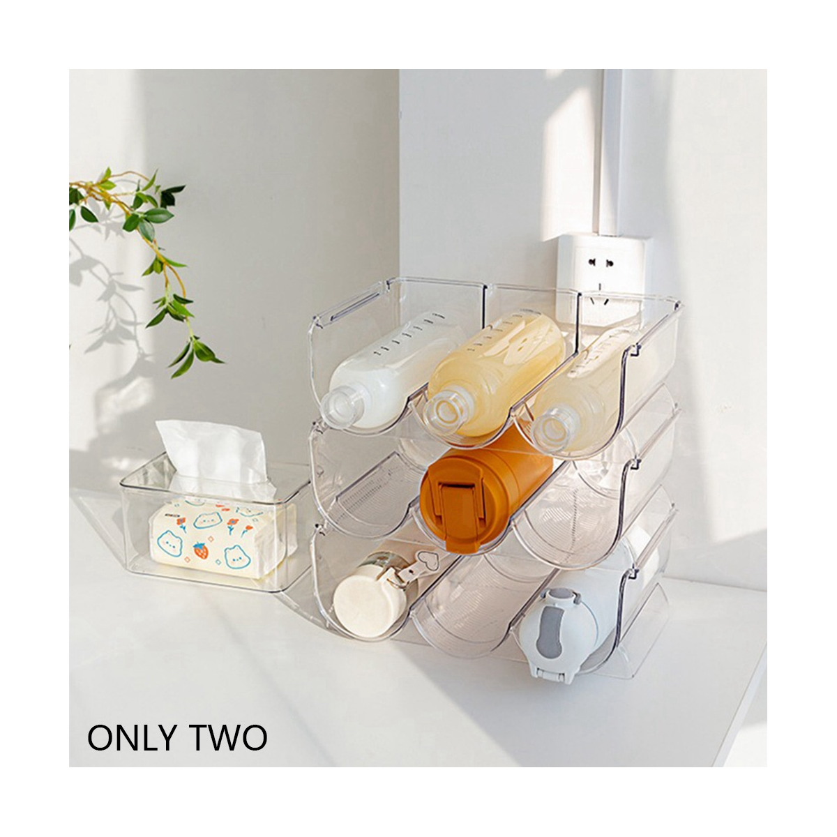 2 Pack Container Organizer Holder, Kitchen Pantry, Refrigerator Tissue
