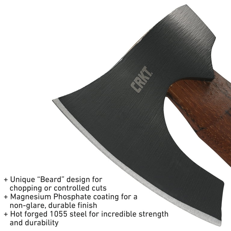 CRKT Freyr Outdoor Survival Axe: 1055 Carbon Steel Plain Edge