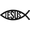 Black, variant on Jesus Fish - Metal Wall Art