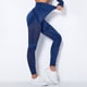 thumbnail image 4 of Gibobby Pantalones deportivos Pantalones Yoga deportivos ajustados con lavado con agua para mujer, cintura alta, sin costuras, color melocotón, levantamiento cadera, Fitness(Azul marino， XS), 4 of 5