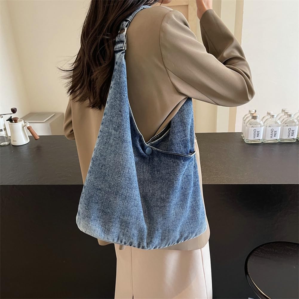 Municipal Shoulder Bag for Women Casual Denim Purse Hobo Bags Tote Bag Retro Crossbody Bag Handbags