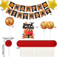 thumbnail image 2 of 27 piezas de suministros para fiesta de cumpleaños con tema de baloncesto, decoraciones temáticas para fiesta de baloncesto que incluyen pancarta de feliz cumpleaños, adornos para, 2 of 5