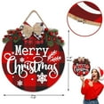 thumbnail image 5 of Christmas Wreath Buffalo Plaid Xmas Decorations Merry Christmas Sign for Door Porch Wall Window Outside Decorations Holiday, 5 of 5