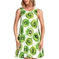 thumbnail image 1 of Fotbe Green Kiwi Vestido de Verano sin Mangas para Mujer – Vestido Midi Línea A, Estilo Camiseta Floral, Vestido Playero Casual y Fluido, 1 of 7