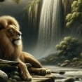 thumbnail image 6 of WYYP Lion Resting on near Waterfall Outdoor Picnic Camping and Indoor Kitchen Dining Party 100% Polyester Fiber Tablecloth White, 6 of 8