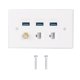 thumbnail image 3 of Panel Placa de Pared Blanco para RCA + 3 Puertos USB 2.0 + 2 Puertos CAT6 con Módulo, 3 of 8