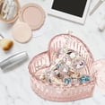thumbnail image 3 of FacoFaco Heart Shape Cute Glass Jewelry Box with Lid, Pink, 3 of 8