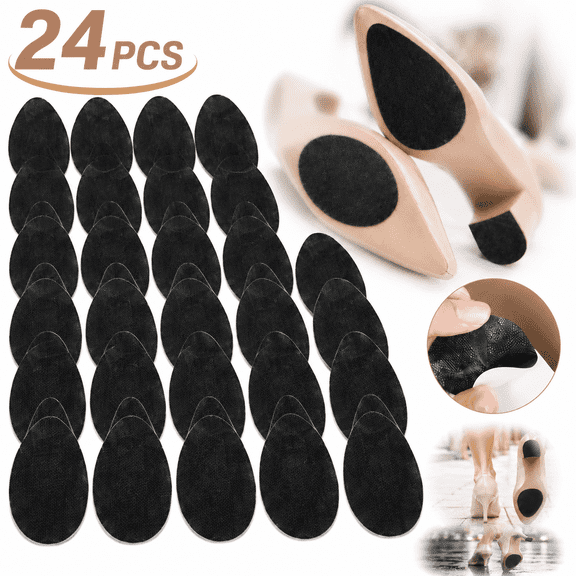 Genreen 24Pcs Premium Shoe Sole Protector for Heels,Shoe Grips on Bottom of Shoes, Anti Slip Shoe Grips,Self Adhesive Non Slip Shoe Pads,Non Slip Pads for Shoes, Shoe Gummies for Heels