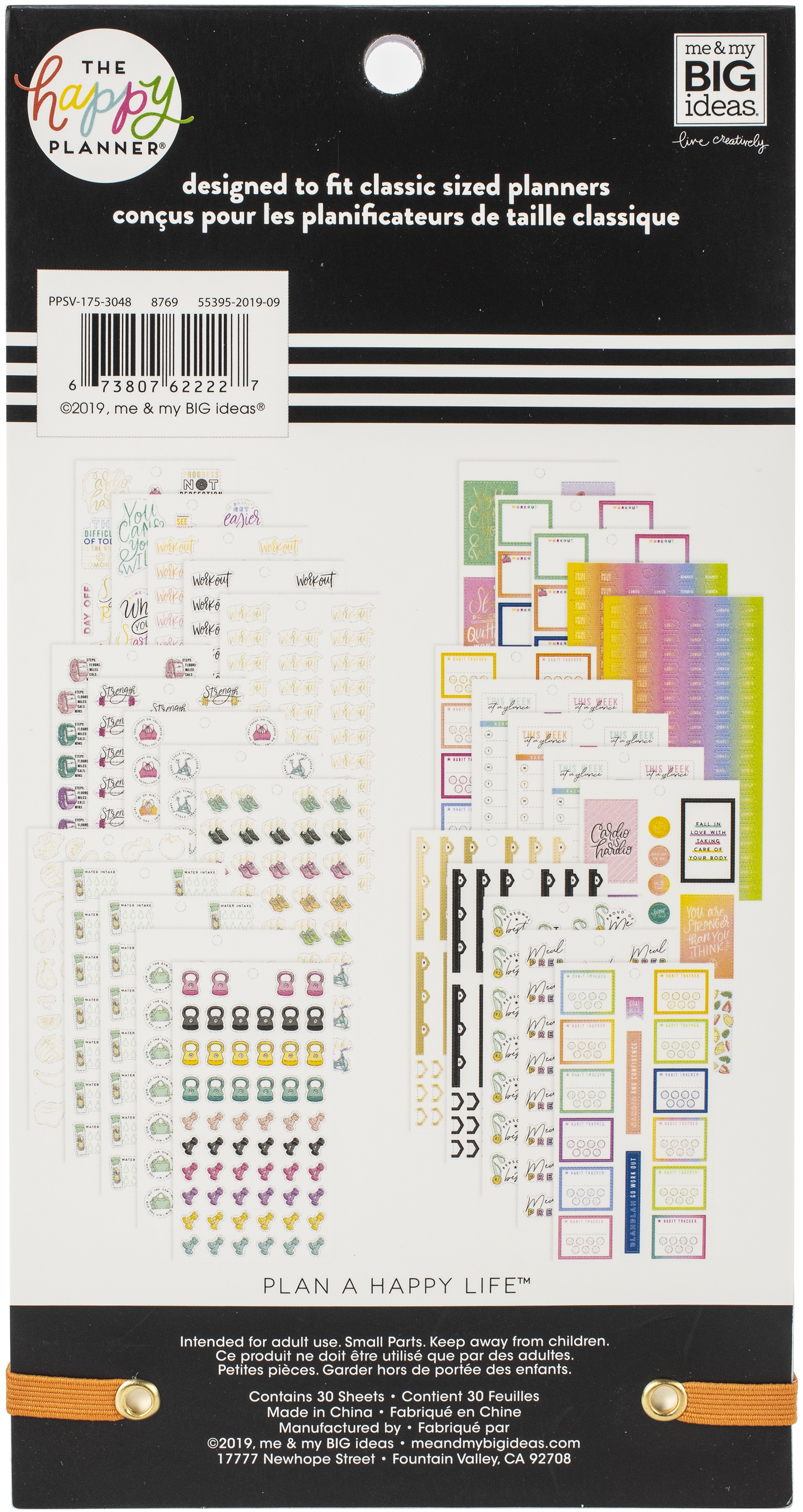 Happy Planner Sticker Value Pack-Fitness Workout, 946/Pkg