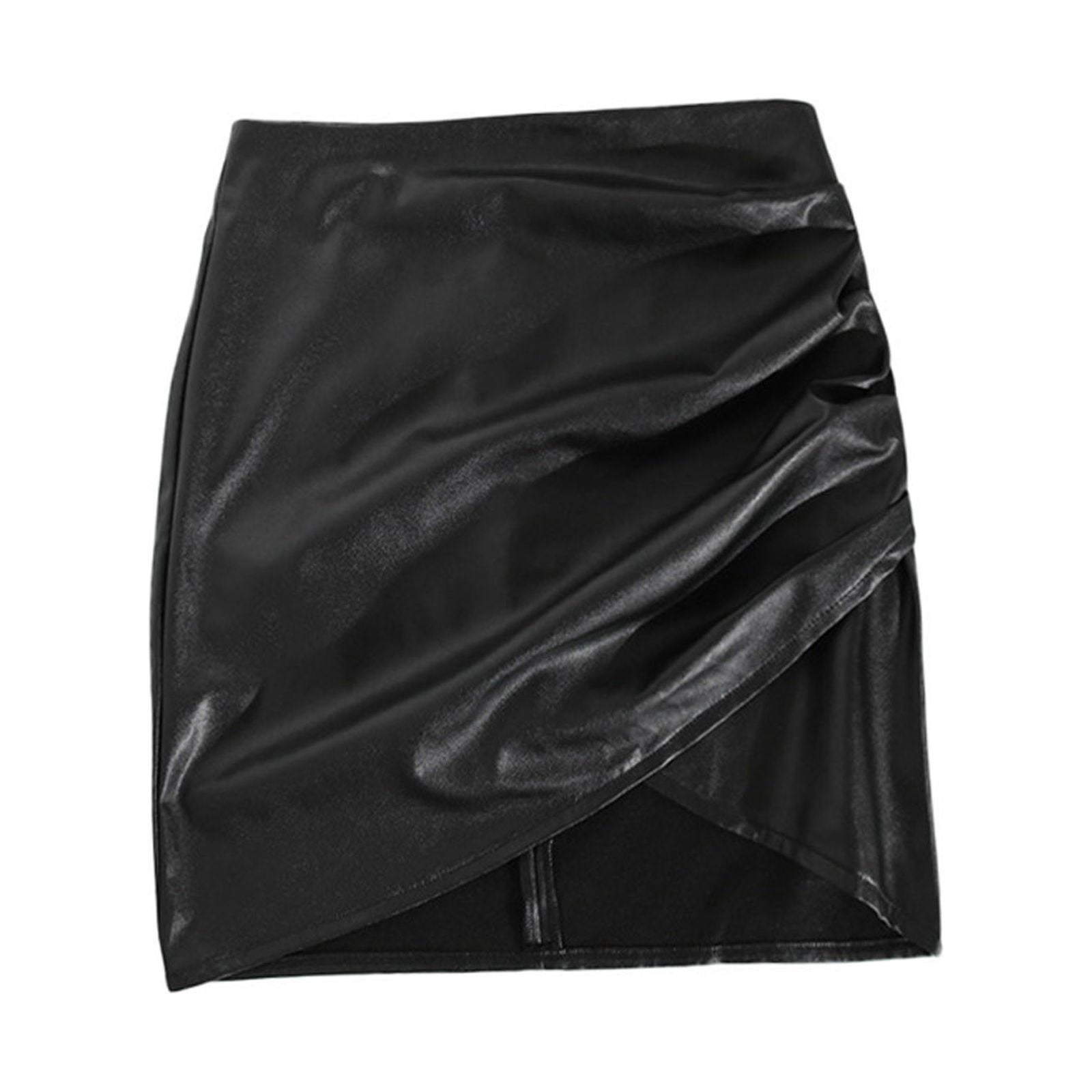 Mini Pencil Skirt for Women Solid Hip Skirt Metal Chain Skirts Ladies