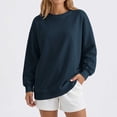 thumbnail image 6 of Horkkom Womens Crewneck Sweatshirt Solid Color Long Sleeve Casual Tops Pleated Soft Pullover Sweatshirts with Pockets, S-2XL, 6 of 8