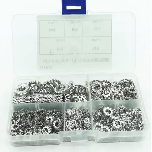 External Toothed Washers Fastening Tool Assort Set, Stainless Steel Galvanized Lock Washers, Adapted For Electrical Connections In Domestic Appliances, Resistant To Corrosion And