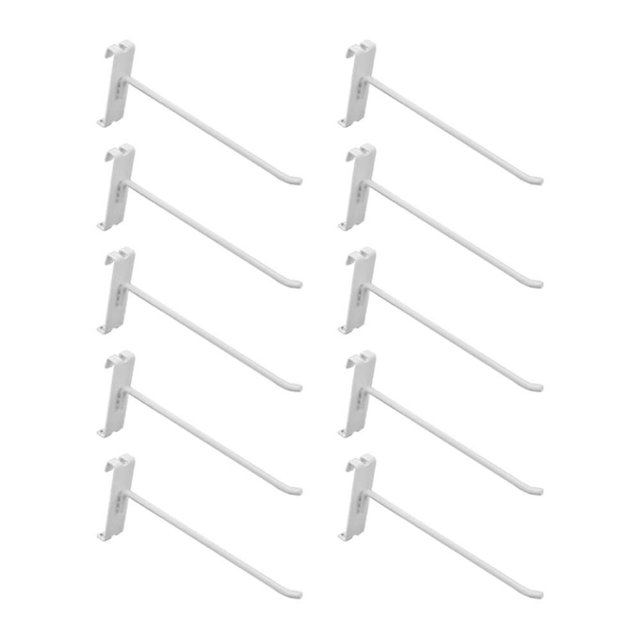 DBM IMPORTS 10 PC 8" Gloss White Grid Wall Metal Hooks, Display for Use W/Gridwall Panels