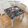 thumbnail image 2 of COMIO Outdoor Picnic Camping and Indoor Kitchen Dining Party Jungle Pattern with Toucan, Flamingo and Parrot Square Tablecloth White, 2 of 7