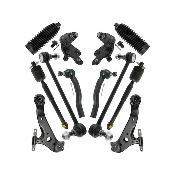 Front Control Arm Ball Joint Tie Rod and Sway Bar Link Kit 12 Piece - Compatible with 2005 - 2012 Toyota Avalon 2006 2007 2008 2009 2010 2011