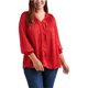 thumbnail image 1 of Lucky Brand Blusa campesina fruncida para mujer, rojo, 3X, 1 of 1