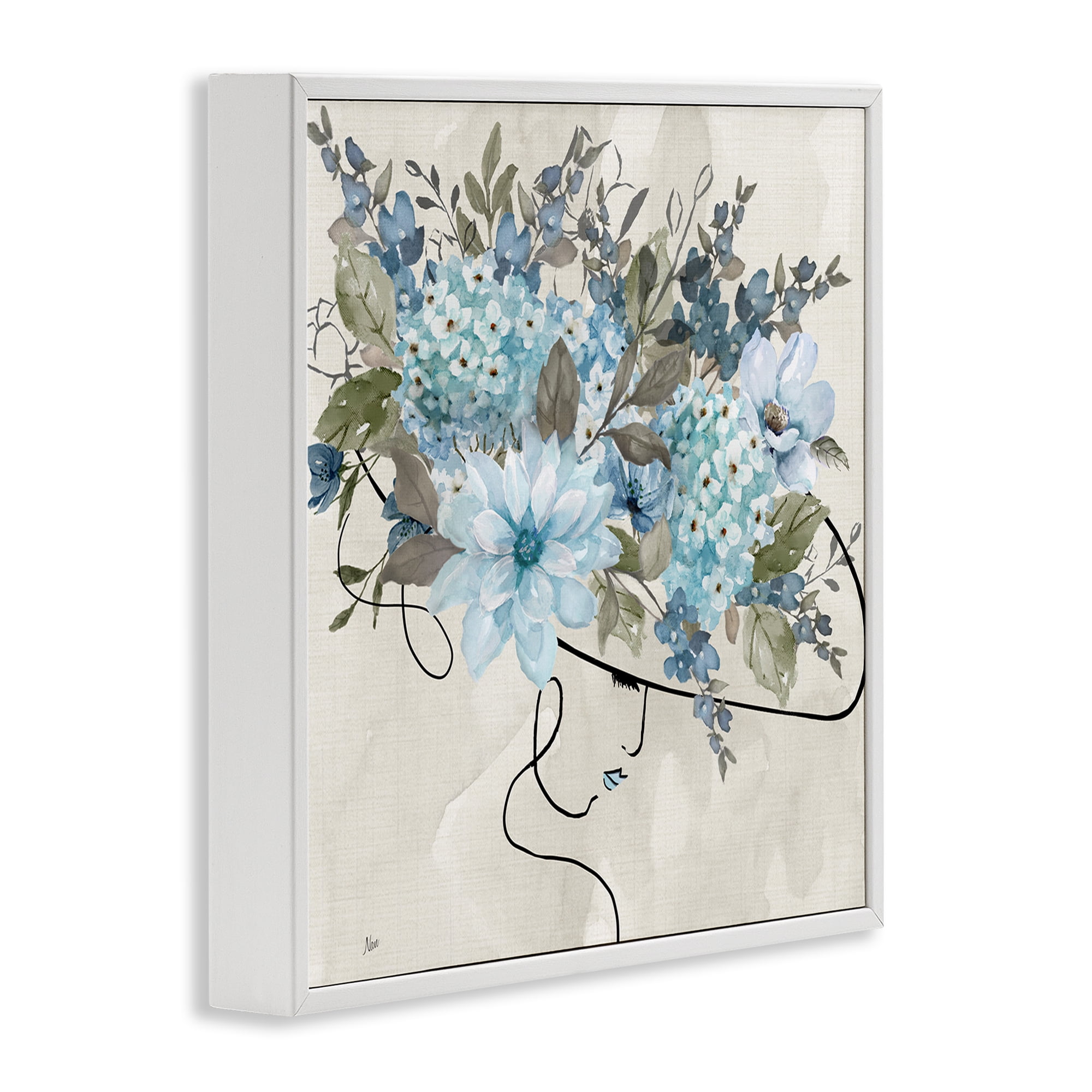 Stupell Industries Floral Fashion Hat Botanical & Floral Painting White Framed Art Print Wall Art, 17 x 17