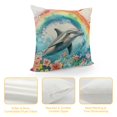 thumbnail image 4 of Flowers Ocean Wave Art Pattern Throw Pillow, , Multicolor, 4 of 5